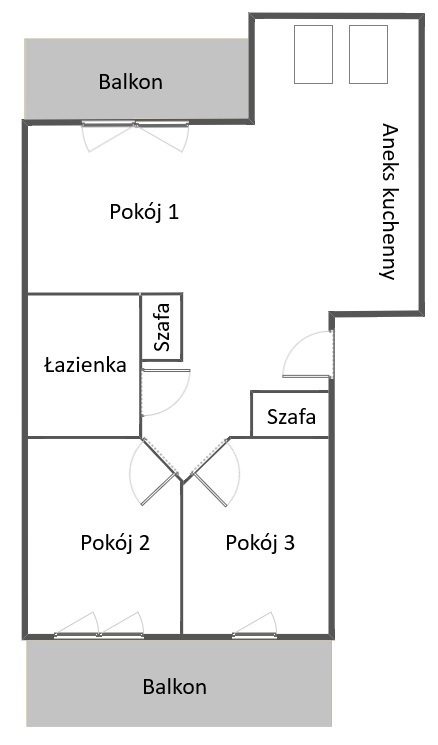 3 pokoje z 2 balkonami – os. Bukowe/Nad Rudzianką - obrazek 8