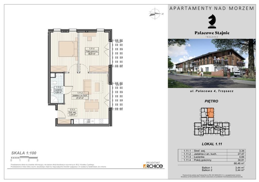 Trzęsacz Apartament 3 pok., 2 balkony, basen - obrazek 10
